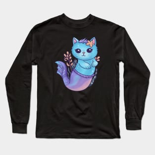 Purrmaid the Cute Cat Mermaid Long Sleeve T-Shirt